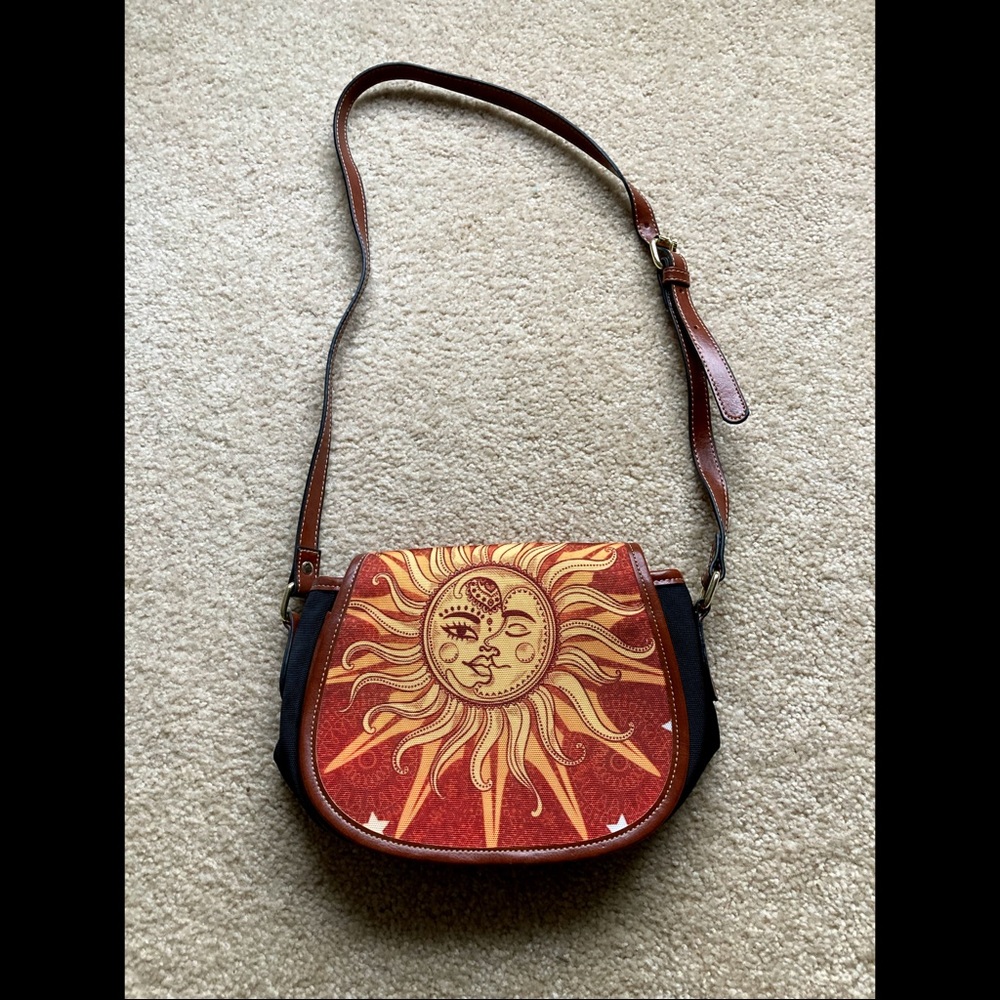 Sun and Moon Crossbody Saddle Bag